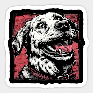 Retro Art Golden Retriever Dog Lover Sticker